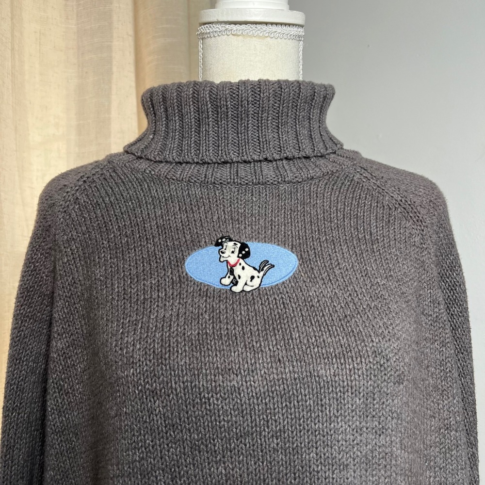 90s Vintage 101 Dalmations Disney Store Knit Sweater Turtle Neck Women's Size XL - Picture 3 of 8